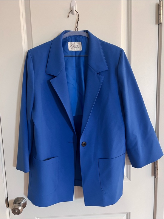 Jackets & Blazers - Bright Blue Women's Blazer with Notch Lapel
